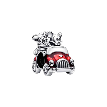 Charm Mickey Minnie en Carro rojo de Disney