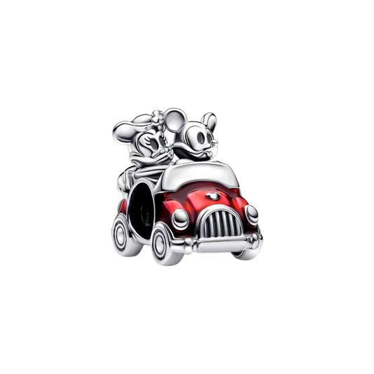 Charm Mickey Minnie en Carro rojo de Disney