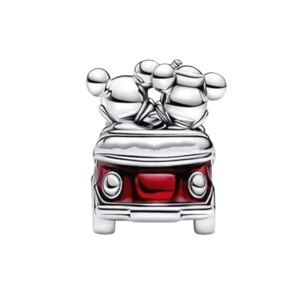 Charm Mickey Minnie en Carro rojo de Disney