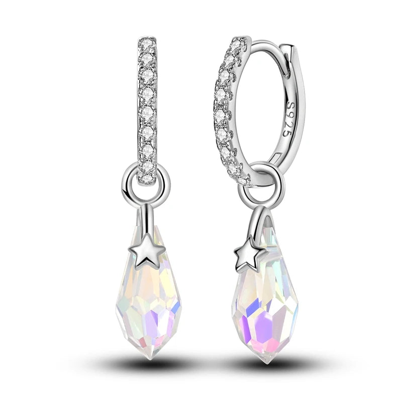 Aretes Aro Gota de Luz Celestial