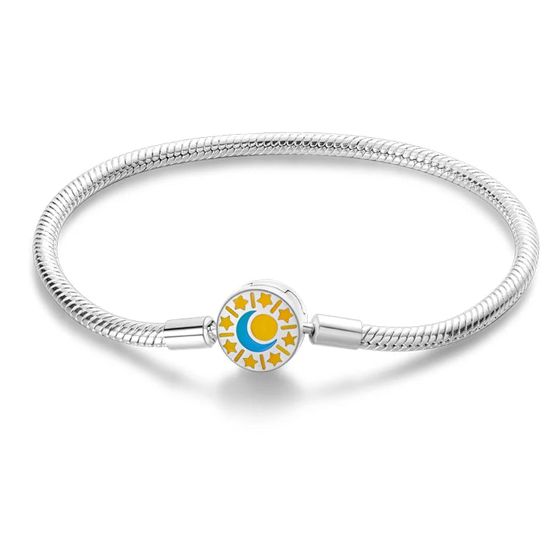 Brazalete cadena de serpiente broche de luna y estrellas luminiscente